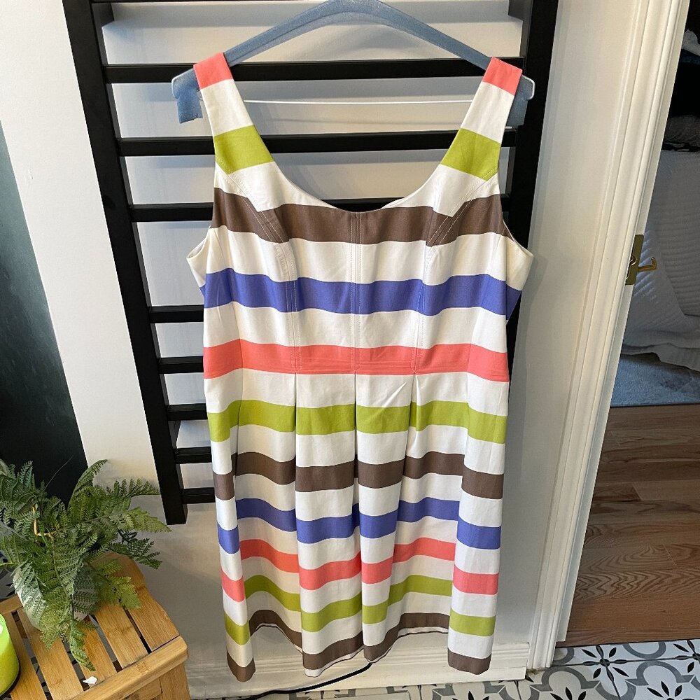 Nine West Striped Fit & Flare Dress – Multicolour – Size 10 – Sleeveless
